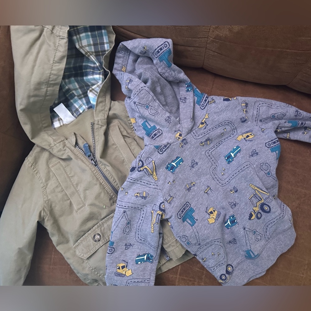 24 month toddler Carter’s utility jacket and Carter’s construction sweatshirt